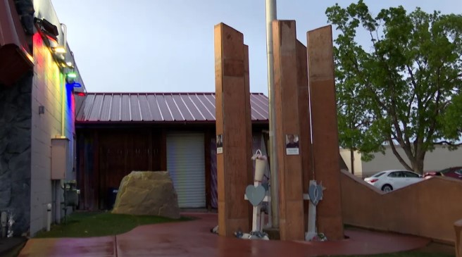 <i>KRDO via CNN Newsource</i><br/>The victims' memorial
