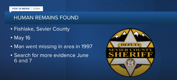 <i>KSTU via CNN Newsource</i><br/>dismembered foot was found on the shore of a lake in Utah.