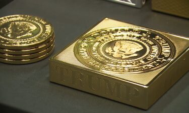 A Las Vegas business owner's custom-made gold coasters have found their way into the White House