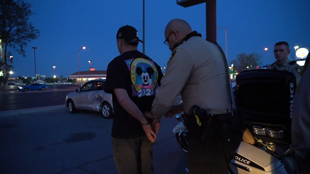 <i>KTNV/Las Vegas Police Department via CNN Newsource</i><br/>Las Vegas Metropolitan Police Department conducting a DUI arrest.