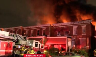 A massive fire broke out at a multi-story warehouse in West Baltimore