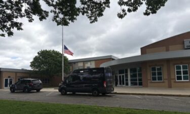 Police investigate a bomb threat and vandalism at Innes Community Learning Center on May 19.