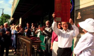 A bronze plaque was unveiled at Barley's Taproom & Pizzeria