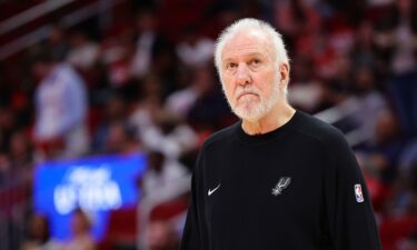 San Antonio Spurs head coach Gregg Popovich during a preseason game against the Houston Rockets in Houston on October 17.