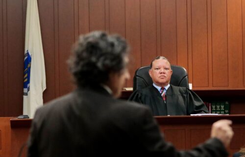 Boston Municipal Court Judge Mark Summerville listens to defense attorney Murat Erkan on March 31 in Boston.