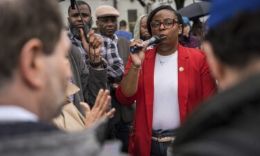 Congresswoman Rep. LaMonica McIver demands the release of Newark Mayor Ras Baraka after his arrest while protesting outside an ICE detention prison
