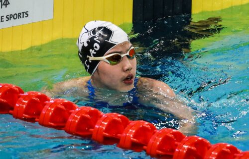 Yu Zidi competes in the women's 200-meter freestyle semifinal at the Chinese National Championships.