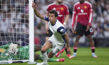 Spurs' Micky van de Ven pulled off a spectacular goal clearance in the win over United.