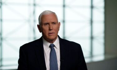 Former Vice President Mike Pence takes part in an interview with CNN's Kaitlan Collins.