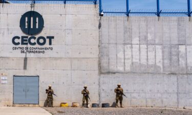 The exterior of the mega-prison Cecot on March 26 in Tecoluca