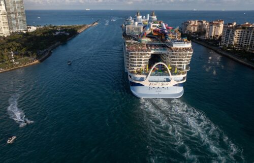Royal Caribbean's Icon of the Seas heads out to sea from PortMiami in Florida. The world's largest cruise ship will soon be joined by more behemoth ships.