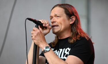 Brad Arnold is seen here performing with 3 Doors Down in New York City in 2023.  Arnold says he has been diagnosed with a form of kidney cancer.