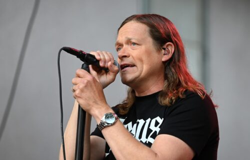 Brad Arnold is seen here performing with 3 Doors Down in New York City in 2023.  Arnold says he has been diagnosed with a form of kidney cancer.
