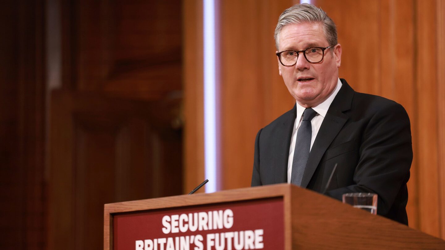 <i>Ian Vogler/Pool via AP via CNN Newsource</i><br/>Starmer announced the measures during a Monday press conference.