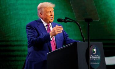President Donald Trump attends the Saudi-US Investment Forum in Riyadh