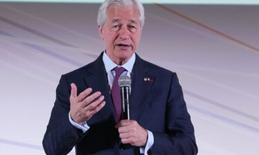 JPMorgan Chase CEO Jamie Dimon delivers a speech at the Global Markets Conference. He has said he continues to fear that higher tariffs will usher in a recession.