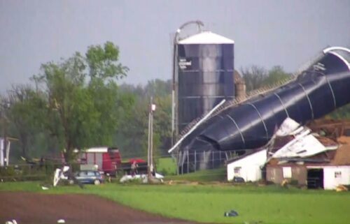 A tornado swirls in New Richmond