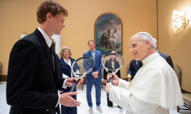 Italian tennis player Jannik Sinner met Pope Leo XIV at the Vatican on Wednesday.