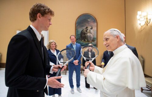 Italian tennis player Jannik Sinner met Pope Leo XIV at the Vatican on Wednesday.