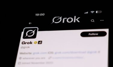 Grok account on X displayed on a phone screen is seen in this illustration photo taken in Krakow