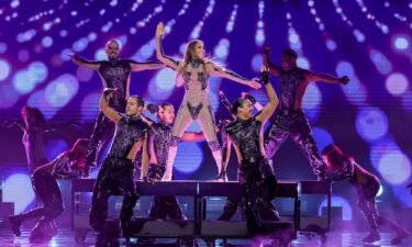 Jennifer Lopez performing at the American Music Awards on Monday.