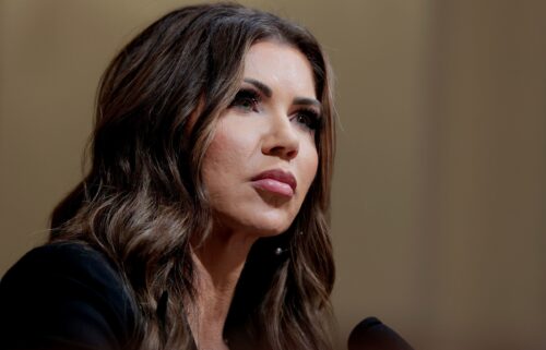US Secretary of Homeland Security Kristi Noem speaks during a hearing with the House Homeland Security Committee on Capitol Hill on May 14 in Washington