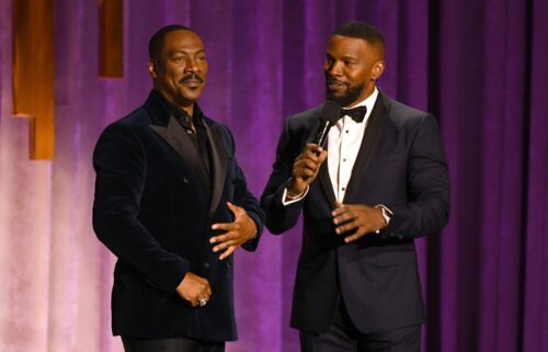 Eddie Murphy and Jamie Foxx speak onstage during the Academy Of Motion Picture Arts And Sciences' 11th Annual Governors Awards at The Ray Dolby Ballroom at Hollywood & Highland Center in October 2019 in Hollywood