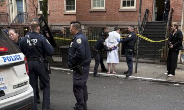 New York police officers arrest John Woeltz on May 23 in New York.