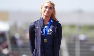 A.B. Hernandez of Jurupa Valley wins the girls triple jump at 40-4 3/4 (12.31m) during the CIF Southern Section Masters Meet at Moorpark High School on May 24