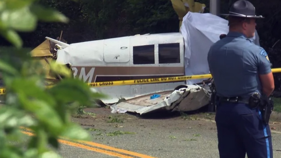 <i>WBZ via CNN Newsource</i><br/>A plane crashed near Beverly Regional Airport on June 19. Beverly Police confirmed to WBZ-TV that one person died in the crash and a second was rushed by ambulance to Beverly Hospital. Their condition was not immediately known.