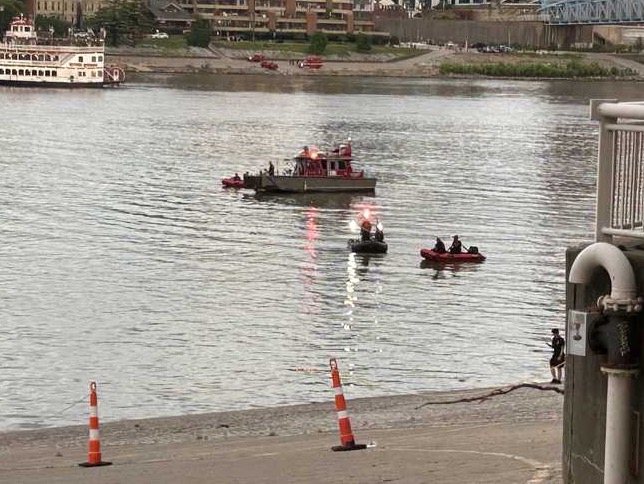 <i>WLWT via CNN Newsource</i><br/>Officials say that they are continuing to search for a motorcyclist who was ejected into the Ohio River after a crash on the Taylor Southgate Bridge on June 28 evening.
