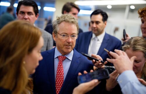 US Sen. Rand Paul speaks to reporters at the US Capitol Building on June 4 in Washington