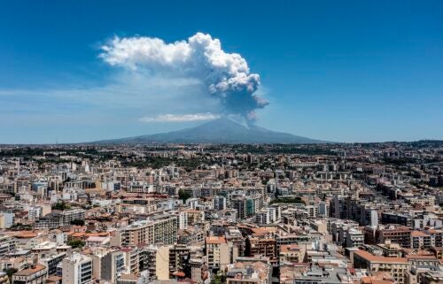 Italy's Mount Etna erupts