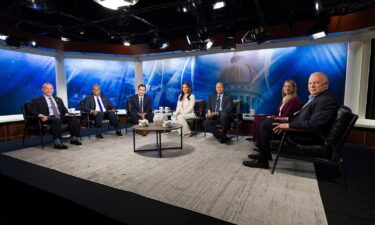 Former Assemblyman Jack Ciattarelli speaks after the first Republican debate on Tuesday