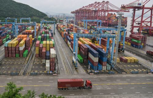 Containers at the Port of Ningbo-Zhoushan in China's eastern Zhejiang Province in May.