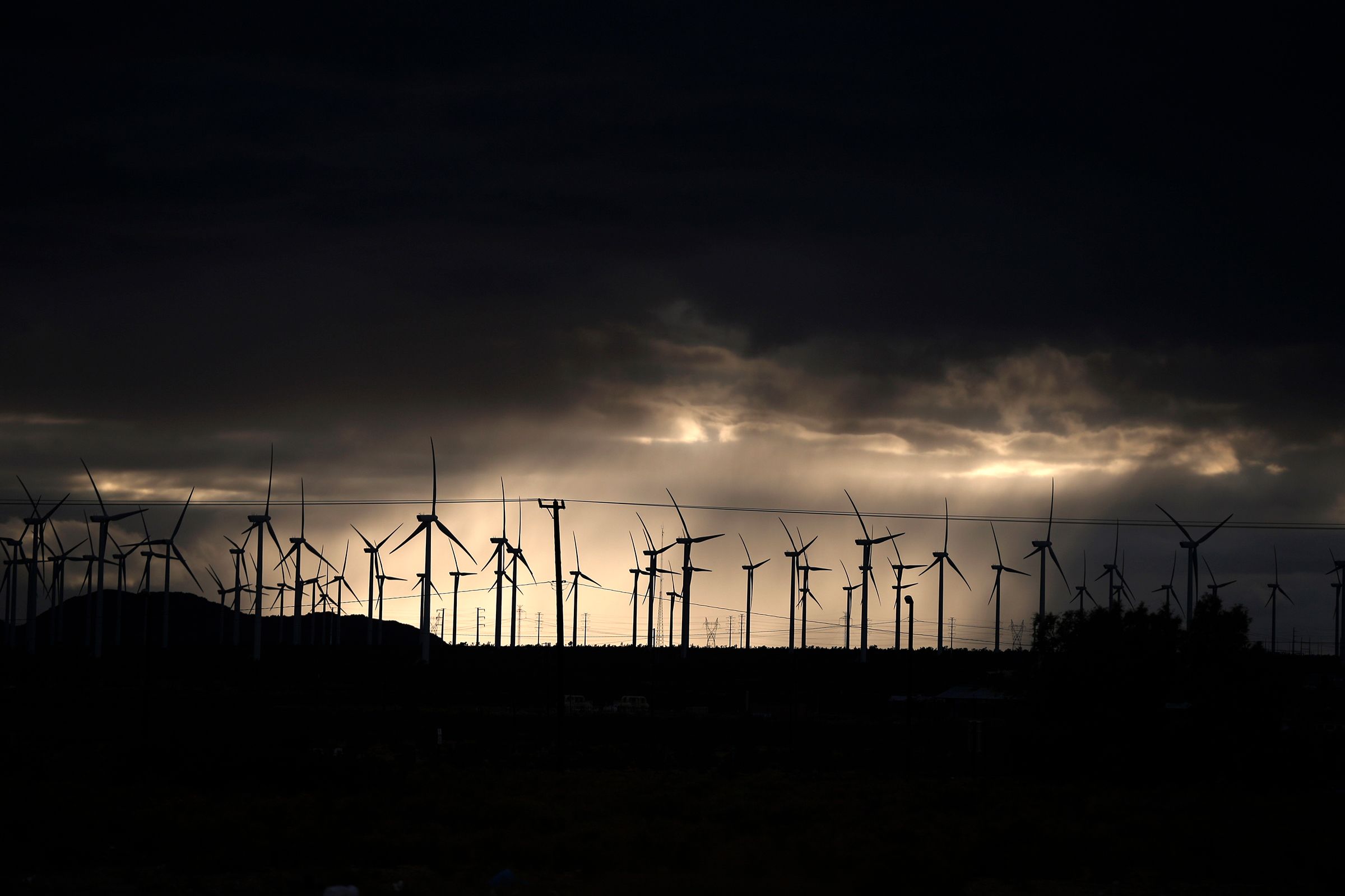 <i>Lucy Nicholson/Reuters/File via CNN Newsource</i><br/>Windmills are seen in Mojave