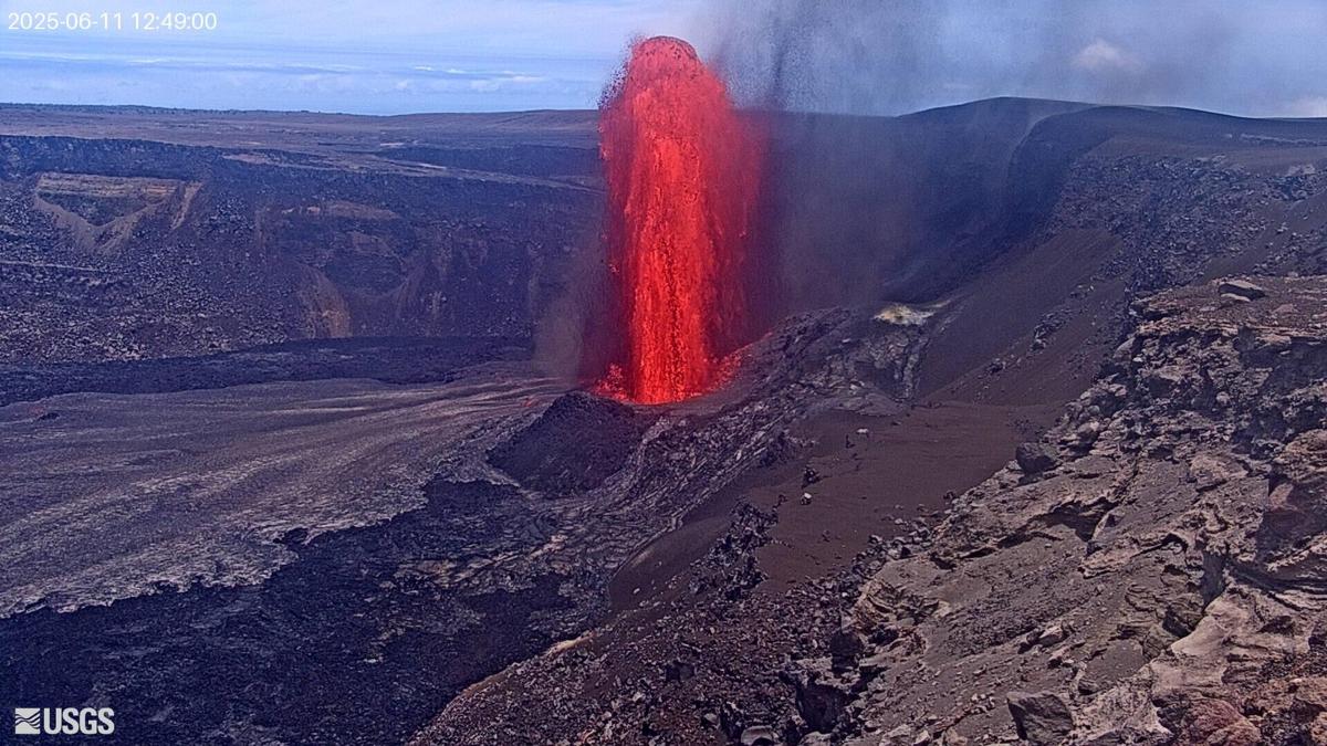 <i>Courtesy USGS/KITV via CNN Newsource</i><br/>Kilauea’s 25th episode increased around 12:30 p.m. with lava fountains from the north vent reaching over 500 feet