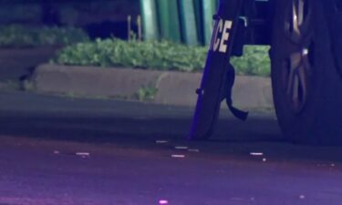 Bullet casings litter the street in the aftermath of the police shooting.