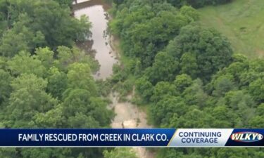 A family had to be rescued after swift waters left them stranded in a southern Indiana creek.