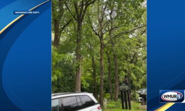 A woman from Henniker is in critical condition after lightning hit the trees she was standing next to.