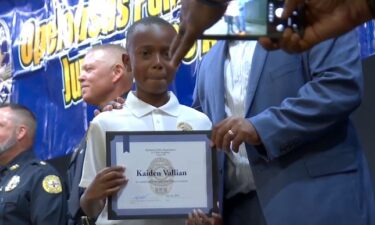 Kaiden stood proud as he marched across the stage