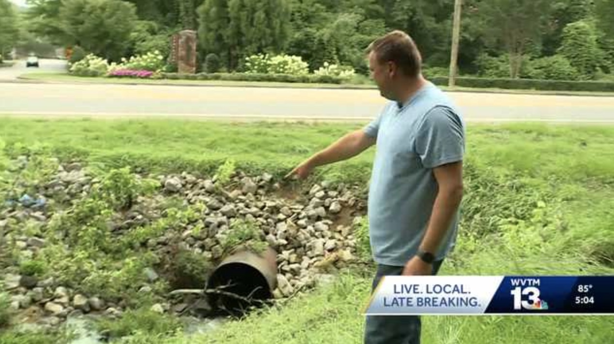 <i>WVTM via CNN Newsource</i><br/>Drew Owen is lucky to be alive after he was sucked into a drainage pipe during heavy storms on June 27.