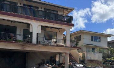 The house of the massive Aliamanu fireworks explosion is pictured.
