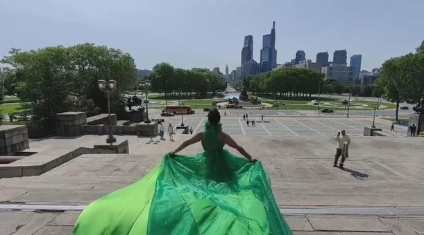 <i>KYW via CNN Newsource</i><br/>Tanya Baird is turning a viral flying dress photo shoot trend into a local movement of self-love