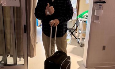 Minnesota State Sen. John Hoffman as he is released from the hospital.