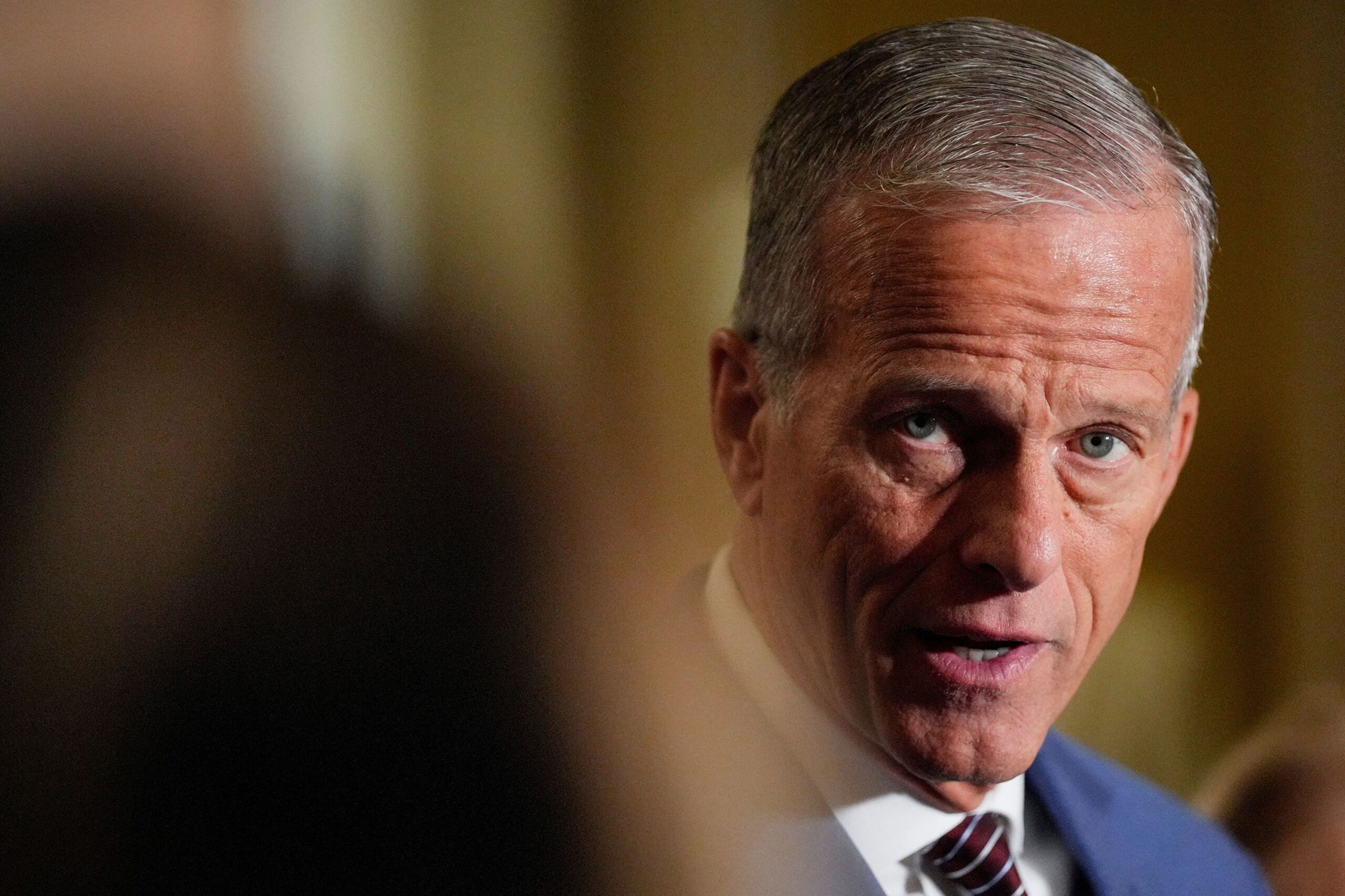 <i>Ken Cedeno/Reuters via CNN Newsource</i><br/>White House Office of Management and Budget Director Russ Vought speaks to reporters on Capitol Hill in Washington