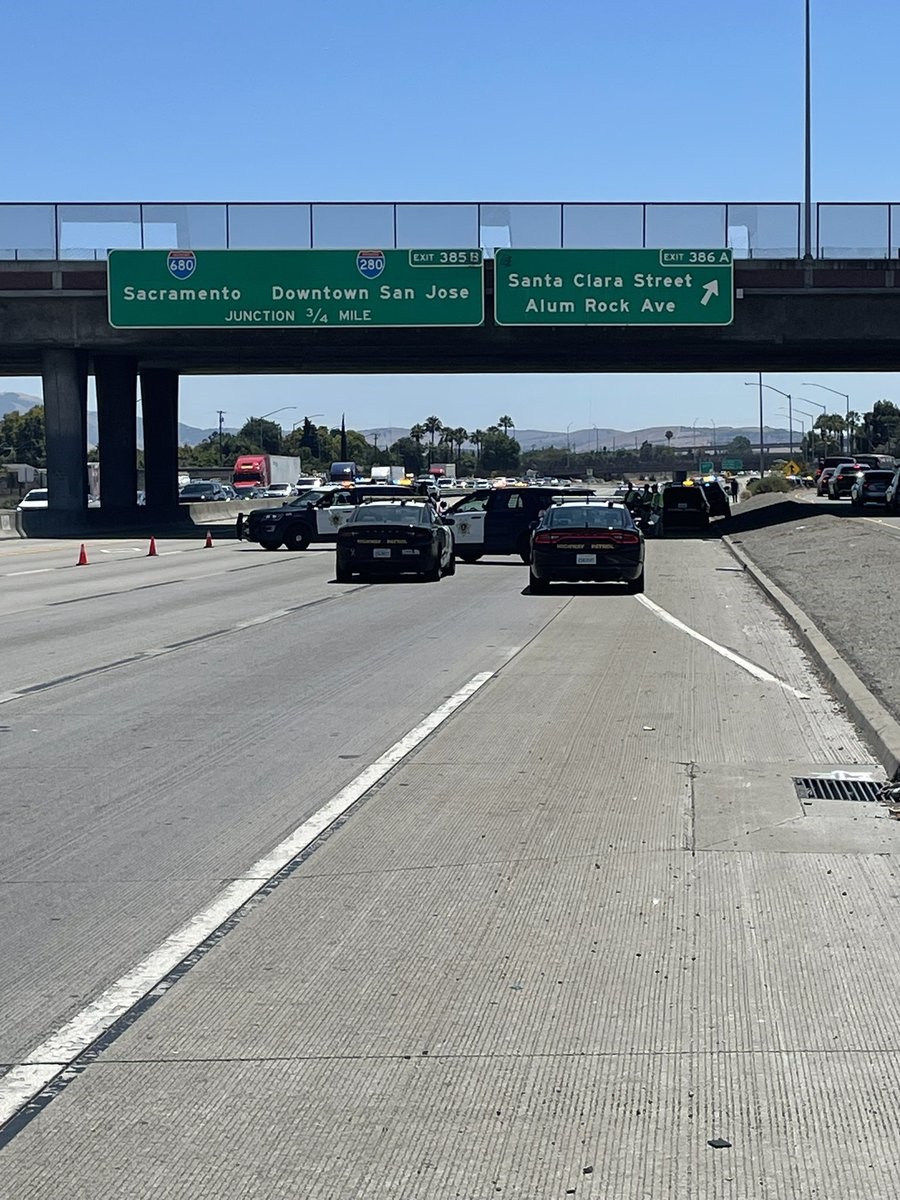 <i>@CHPSanJose/KPIX via CNN Newsource</i><br/>Officers were notified at 11:47 a.m. that a person fell from the McKee Road overcrossing and was struck by a passing vehicle