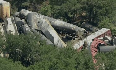 Cleanup continues at the site where a train carrying 35 cars derailed on Tuesday in Palo Pinto County.