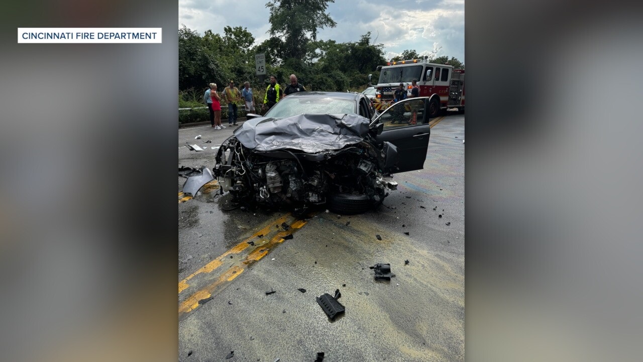<i>Cincinnati Fire Department/WCPO via CNN Newsource</i><br/>Michael Askins said two bystanders pulled his son out of the car and quickly realized he wasn't breathing. He said that's when they began administering CPR.