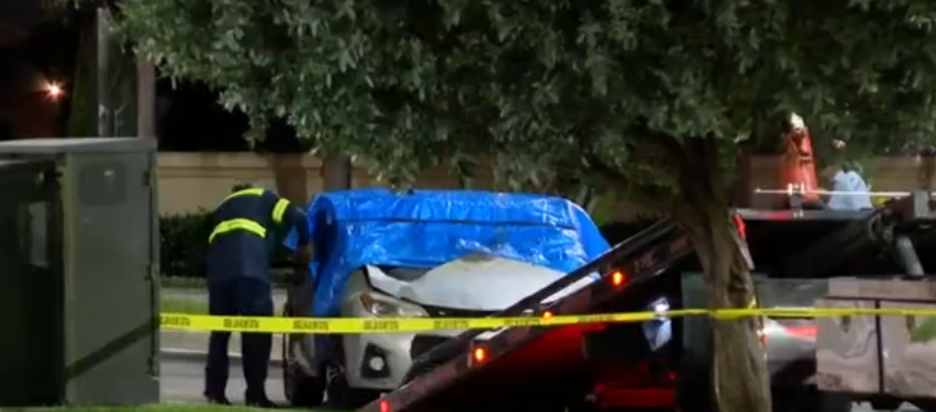 <i>WFOR via CNN Newsource</i><br/>Miami-Dade firefighters extinguished a car fire in a Walmart parking lot west of the Homestead Air Reserve Base on the evening of August 4